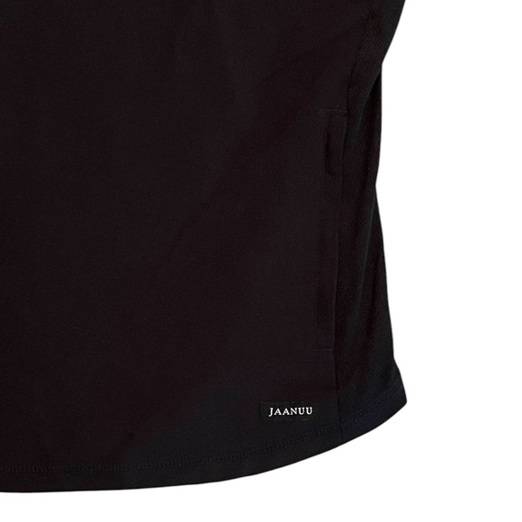 Jaanuu •  V Neck Mesh Panel Scrub Top Zip Pockets D Ring Black - L - Picture 4 of 9